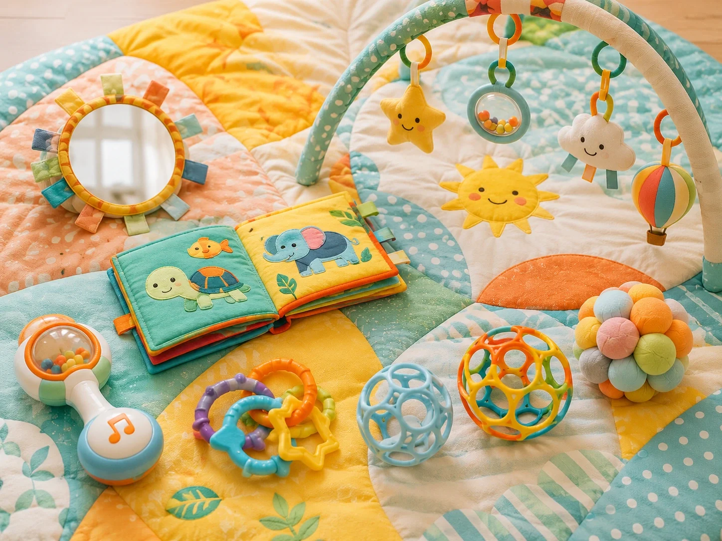 Baby toys for 3-6 months – teething rings and activity gym