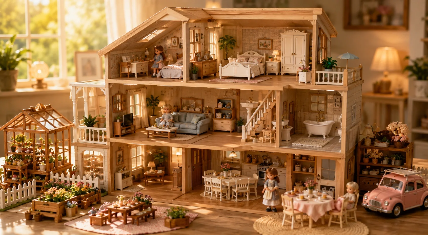 Dollhouses and miniature furniture